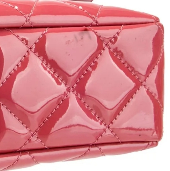 CHANEL Pink Small Coco Shine Quilted Patent Shoulder Flap Bag - Picture 6 of 7